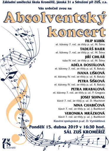 Absolventský koncert 15. dubna 2019