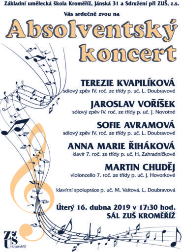 Absolventský koncert 16. dubna 2019