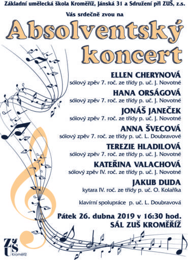 Absolventský koncert 26. dubna 2019