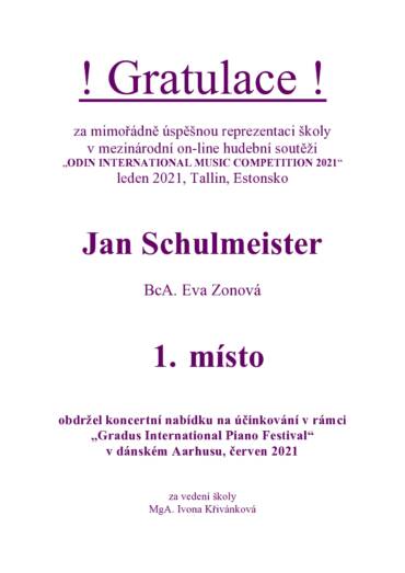 ODIN INTERNATIONAL MUSIC COMPETITION 2021 – mezinárodní on-line hudební soutěž