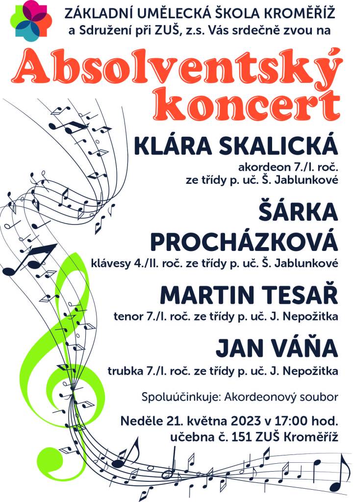 Pozvánka na absolventský koncert