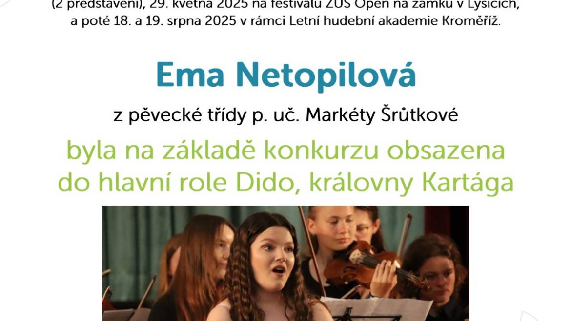 Scénické provedení Purcellovy opery Dido a Aeneas