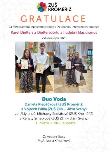 29. ročník interpretační soutěže Karel Dietters z Diettersdorfu a hudební klasicismus