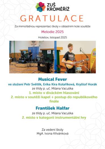 Oblastní kolo soutěže Melodie 2025