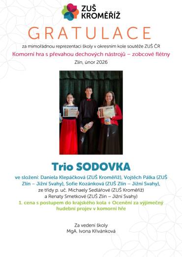 Komorní hra s převahou dechových nástrojů – zobcové flétny (Zlín)