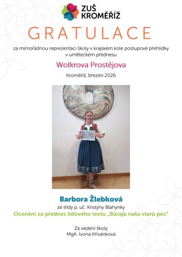 Krajské kolo Wolkrova Prostějova 2026