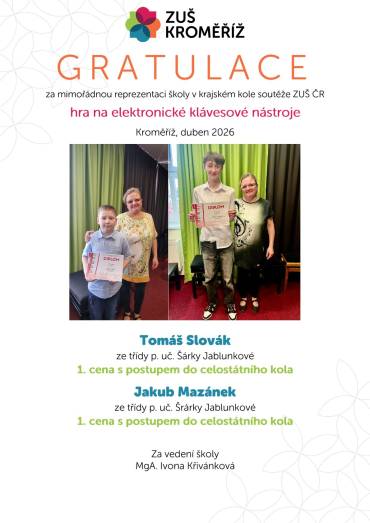 Krajské kolo soutěže ZUŠ ČR  ve hře na elektronické klávesové nástroje