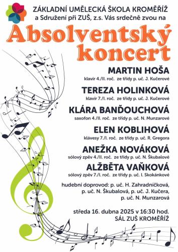 Absolventský koncert 16. 4. 2025