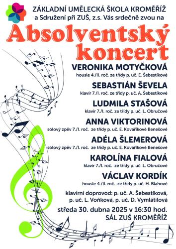 Absolventský koncert 30. 4. 2025