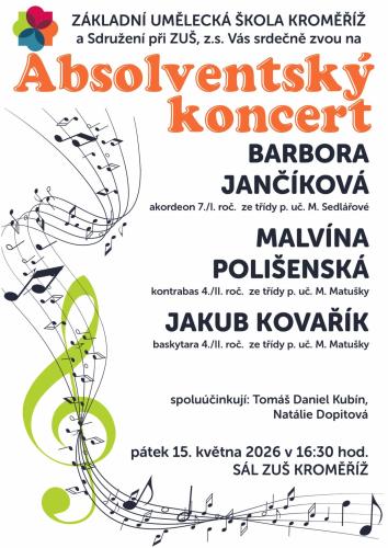 Absolventský koncert 15. 5. 2026